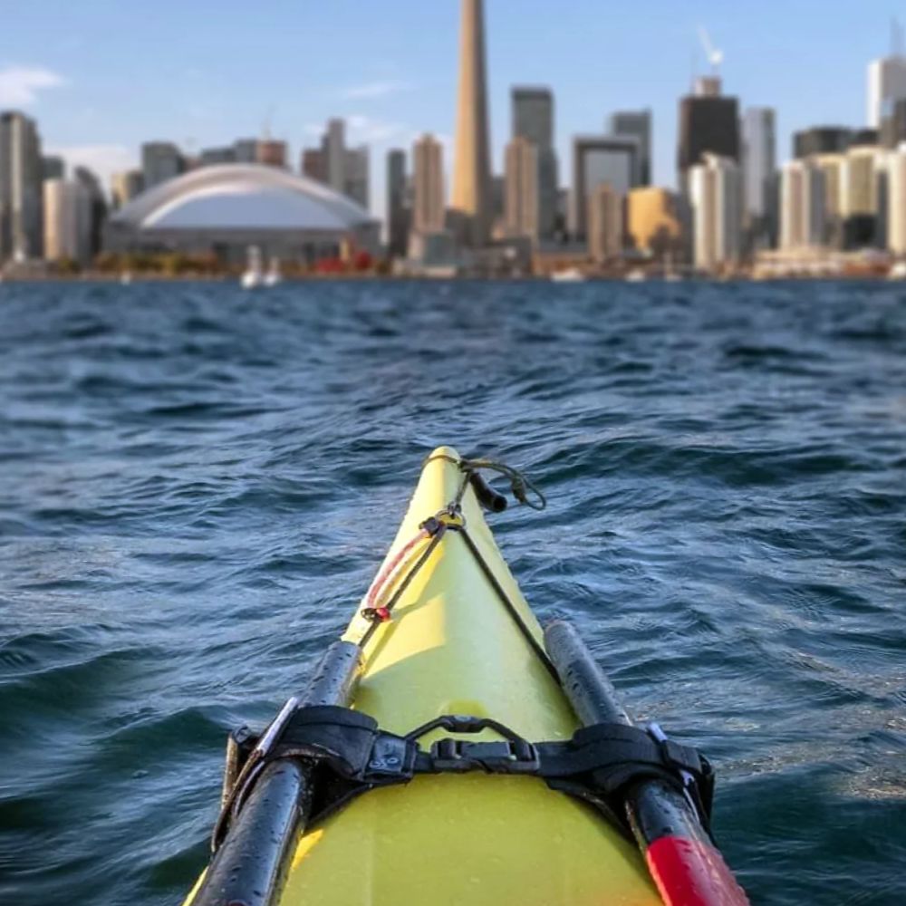 Gearlab Paddle Clutch attached to kayak on the water