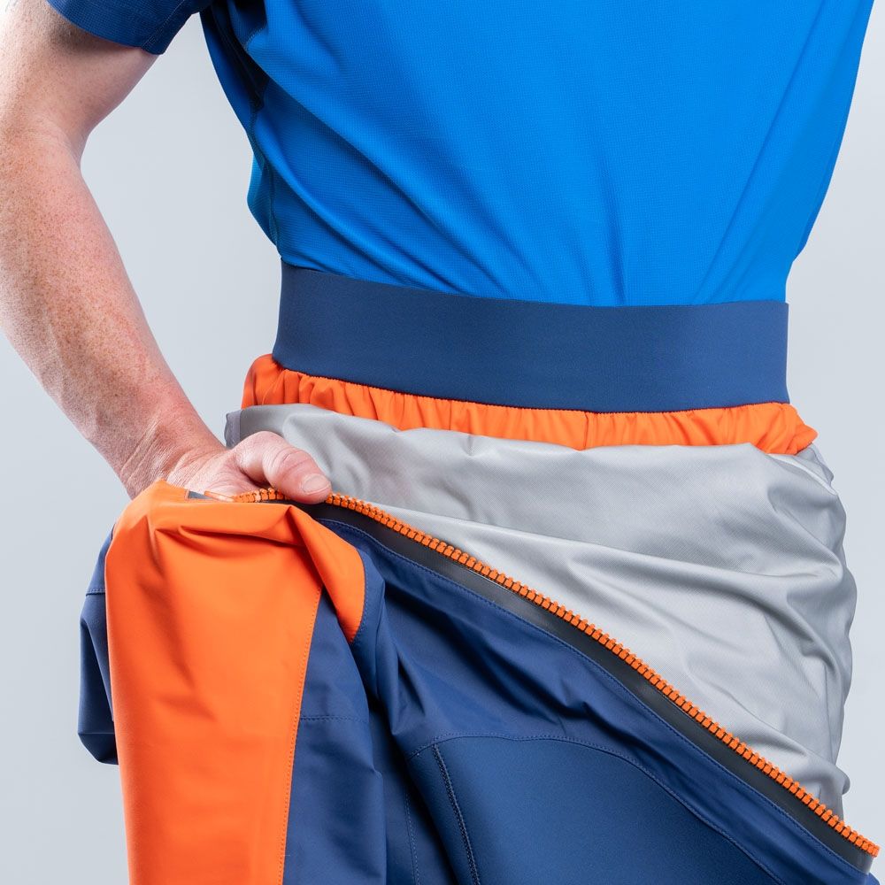 Palm Fuse Action Suit zoom on unzipped and folded down passed waist