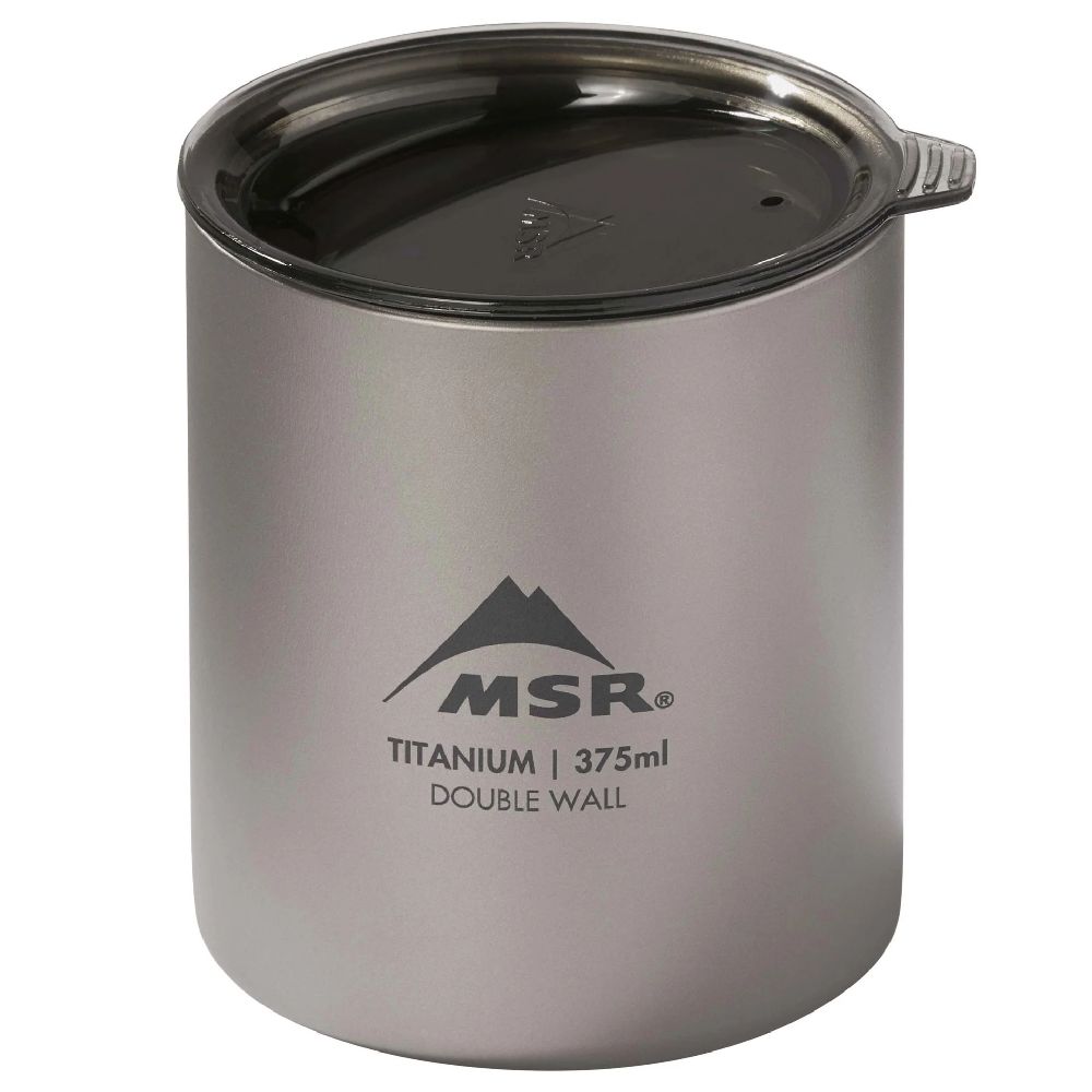 MSR Titan Double Wall Mug with lid on