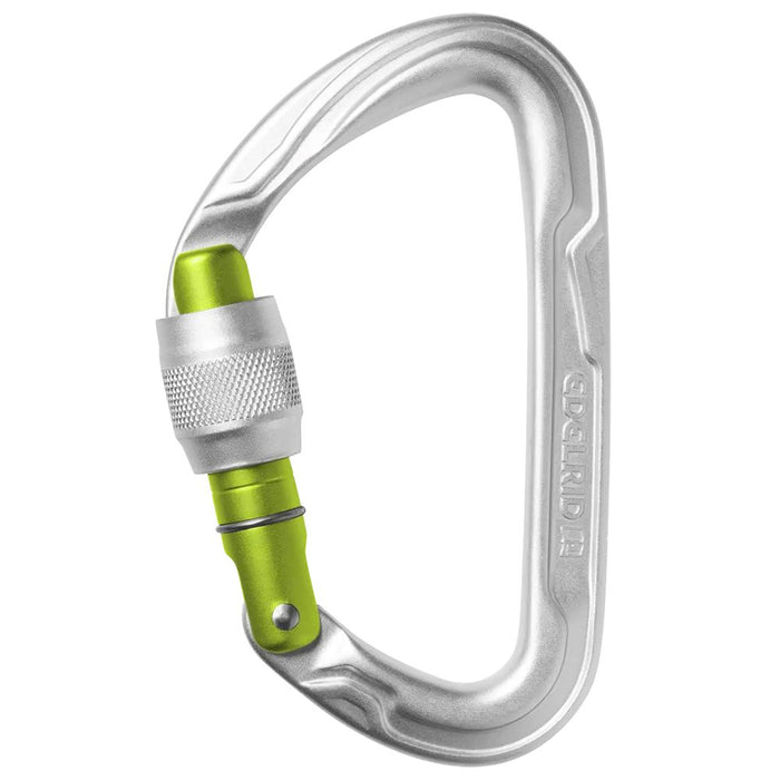 Edelrid Pure Screwgate Carabiner silver and green