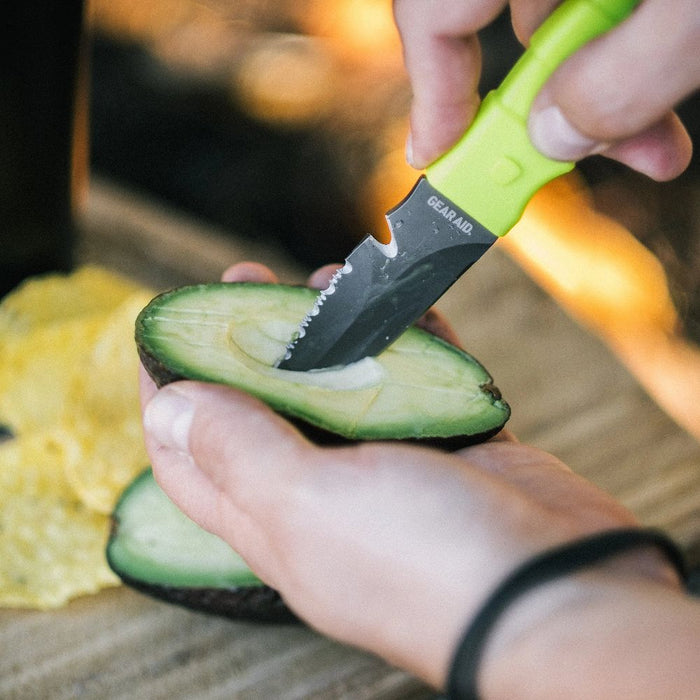Gear Aid Akua River Knife green  cutting avocado
