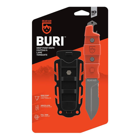 Gear Aid Buri Utility Knife orange in packaging