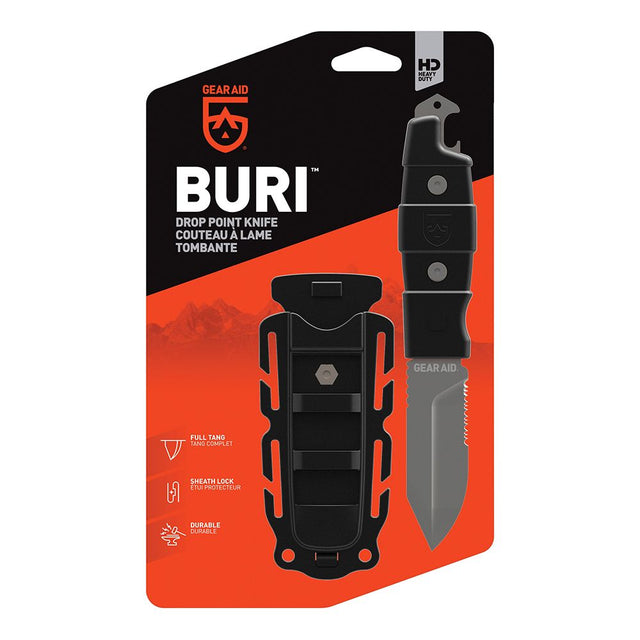 Gear Aid Buri Utility Knife black in packaging