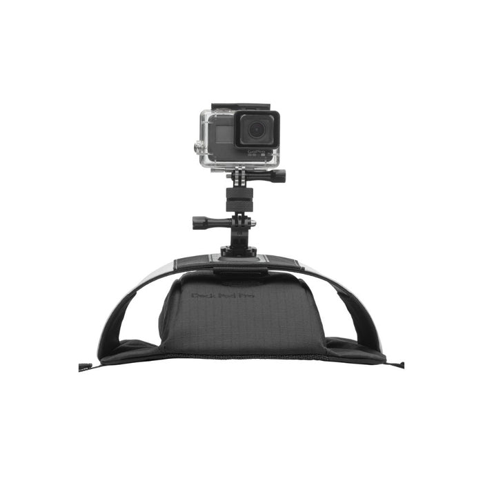Gearlab Outdoors Deck Pod Pro Bag zoom on camera mount with gopro attached