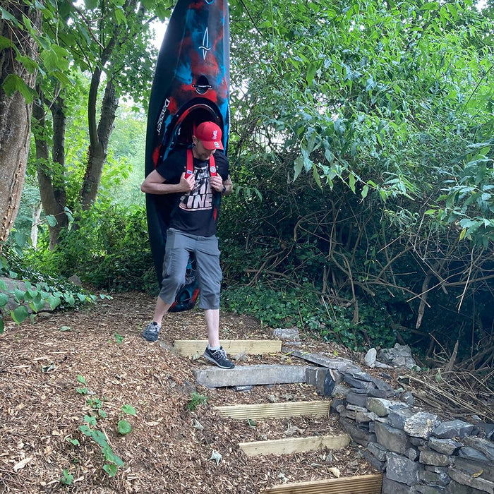 HF Turtle Back Kayak carrying system in use with kayak