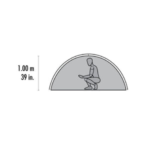 MSR Zoic 2 Backpacking Tent diagram height
