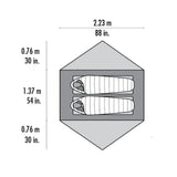 MSR Zoic 2 Backpacking Tent diagram floor space