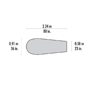 MSR E-Bivy dimension diagram