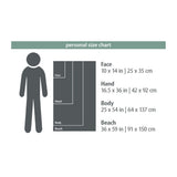 PackTowl Personal microfiber camp and travel towel dimensions