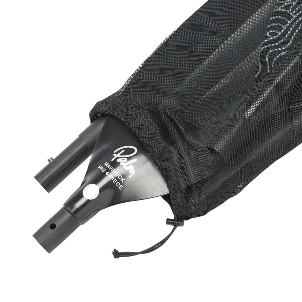 Palm Maverick Pro 4-Piece Kayak Paddle packed into mesh paddle bag