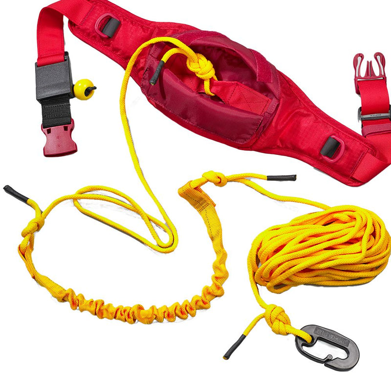 Palm Quick Tow Belt showing rope clip and belt contents