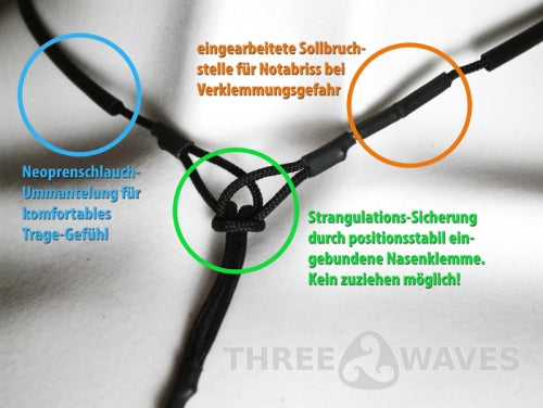 Three Waves Nose Clip with Neck Cord