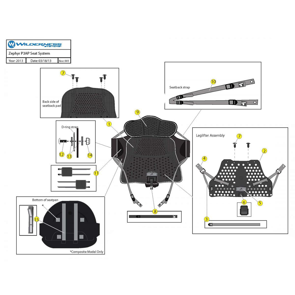 Wilderness Systems Phase 3 AirPro, Touring Leglifter Strap